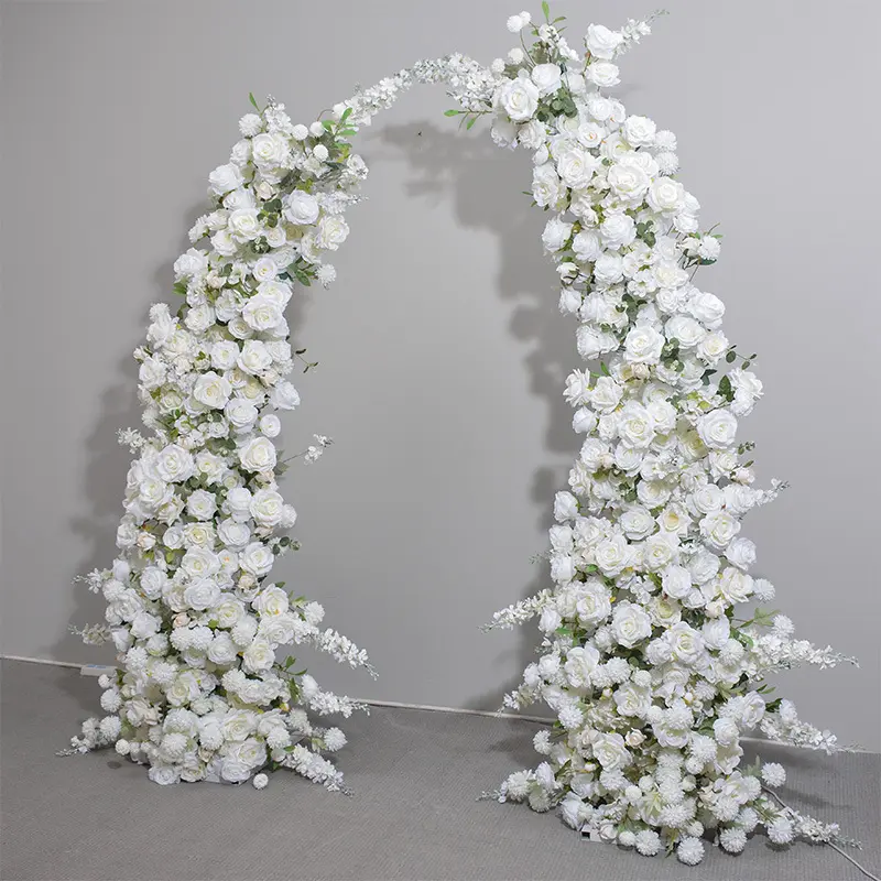 GJ-HOA10 थोक कारखाने के सींग का बना हुआ फूल व्यवस्था शादी समारोह की सजावट के लिए चंद्रमा का फूल मेहराब