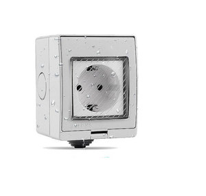 Tuya IP55 Tomas de corriente inteligentes a prueba de agua Enchufe de Reino Unido/EE. UU. 220V Control remoto al aire libre Alexa/Google Home Conectividad 16A Corriente nominal - Product Image 1