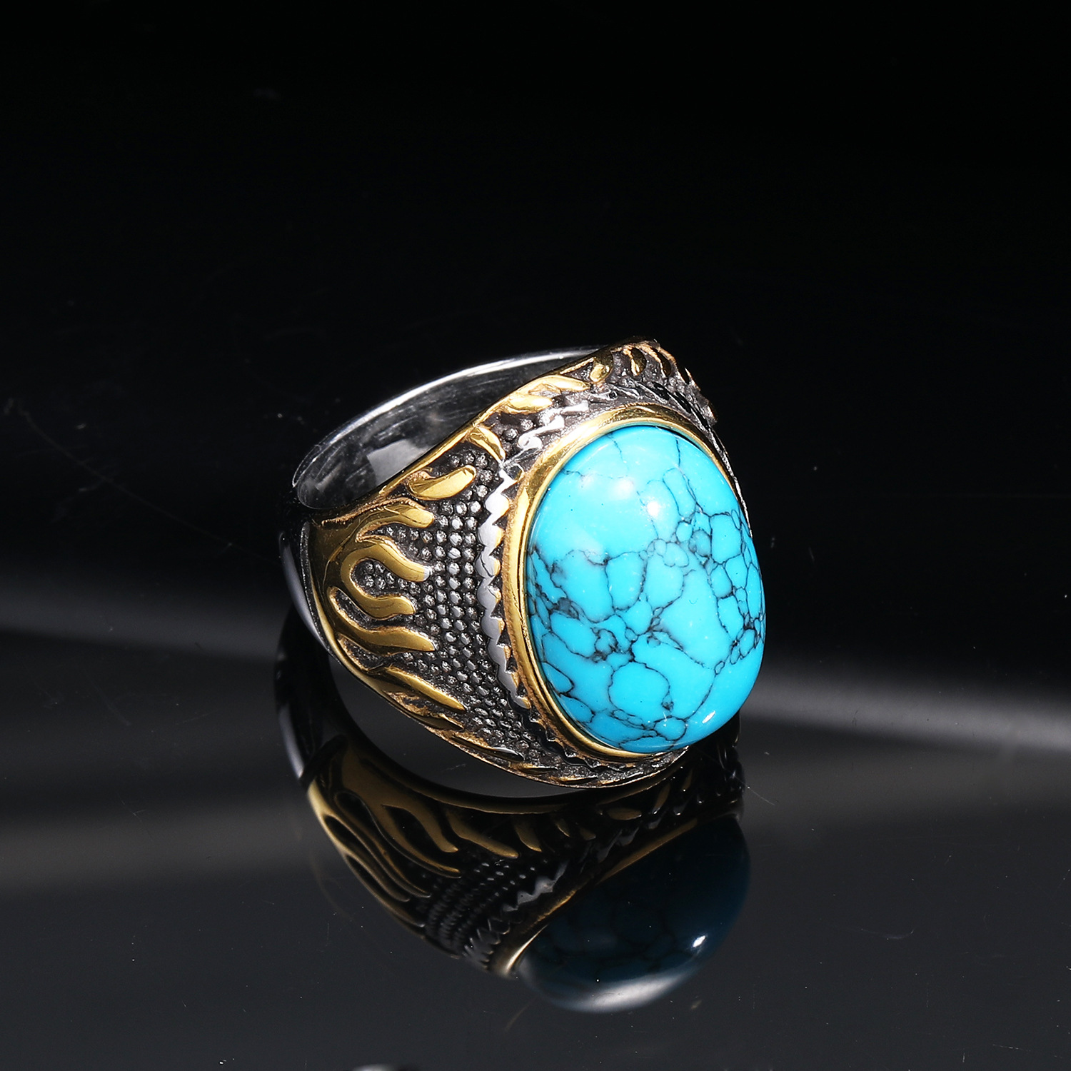Bague turquoise bleu clair