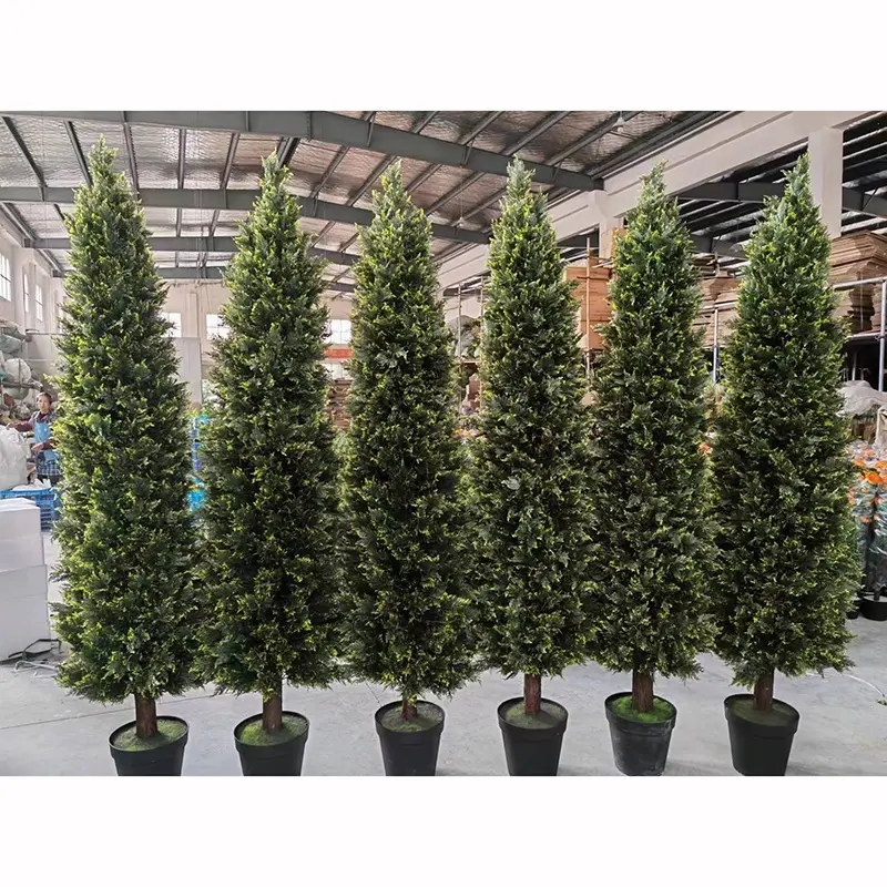 Árvore de caixas artificiais, 8ft de alta qualidade de espiral árvore falsa cipressa/pinha/árvore de câncer torre topiária natal atacado