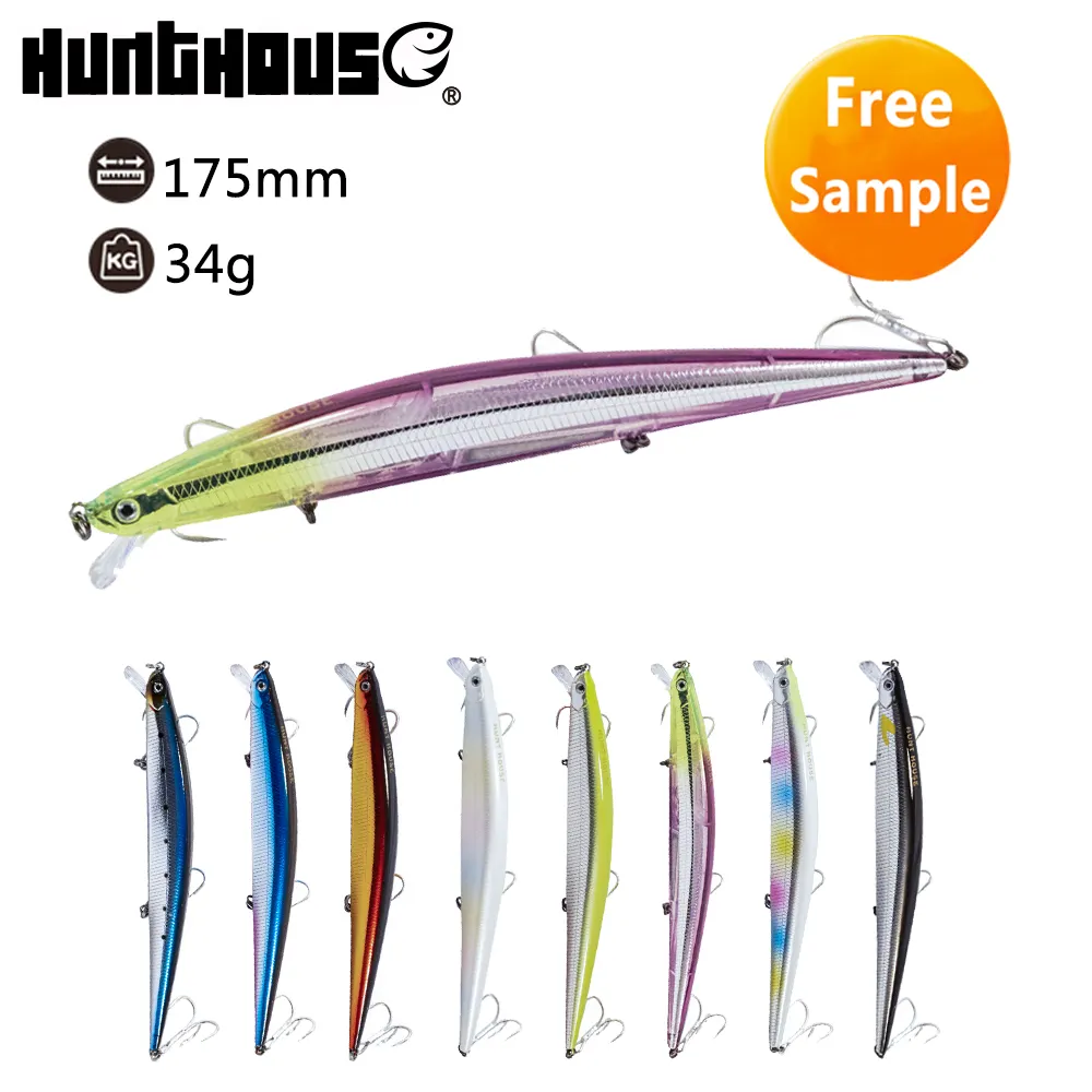 Hunthouse di alta qualità di pesca in plastica dura floating minnow esche artificiali