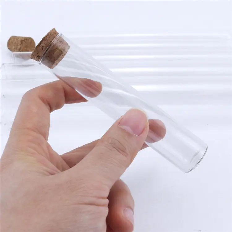 Tubo di stoccaggio in vetro ermetico Dia 16/18/20, 5/25/30mm provetta in vetro borosilicato multiuso impermeabile con tappo in sughero