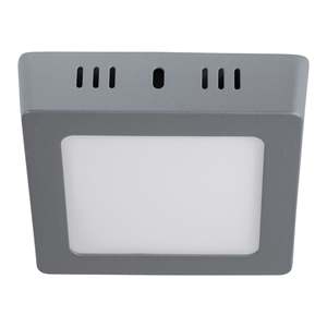 Volteck PLA-218L Modern kare LED tavan ışığı 6500 K 6 W gri akrilik kapak 24 W güç paslanmaz çelik plastik taban anahtarı AC - Product Image 2