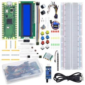 Ahududu Pi Pico geliştirme kurulu Breadboard LCD modülü için başlangıç kiti Python programlama acemi kiti SG90 Servo LCD1602