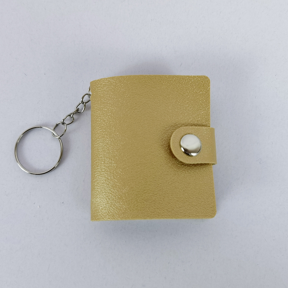 Llavero de cuero dorado de 2 pulgadas