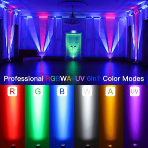 Fabrika kablosuz LED Uplight 6x18W RGBWAUV DMX512 kontrol sahne KTV düğün etkinlikleri için matris ışık Uplight par ışık parti - Product Image 5