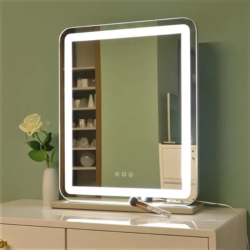 Specchio da trucco elettrico grande da tavolo specchio da toeletta specchio da toeletta illuminato con striscia luminosa a led intorno