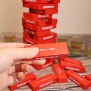 Comandos de entretenimiento para fiestas, bloques de apilamiento de equilibrio de construcción de madera, torre de caída de borrachos, juegos de beber para adultos - Product Image 2