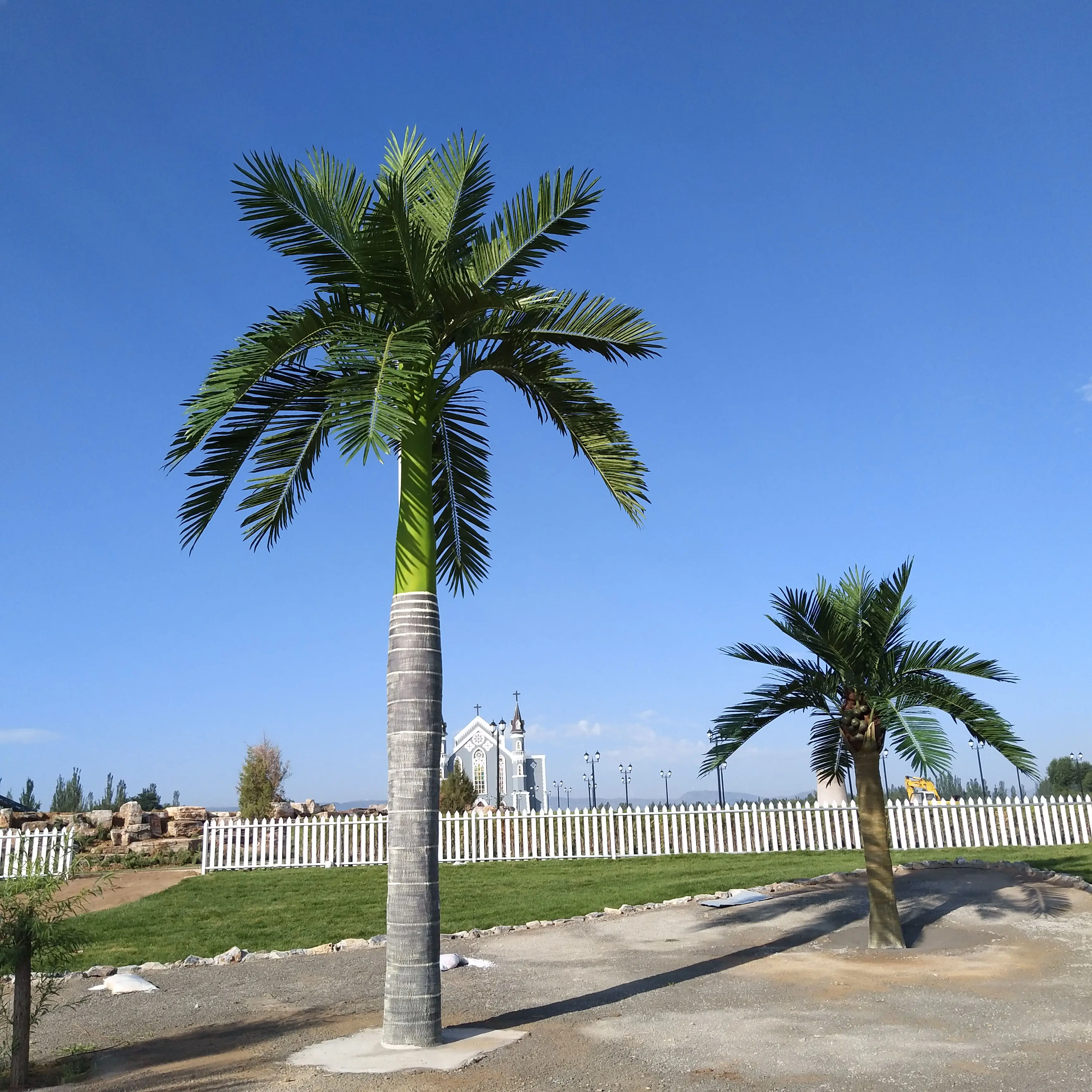 Personalizzato tropicale finto grande albero al coperto foglie di plastica alta all'aperto grande palma artificiale cocco per la decorazione del paesaggio