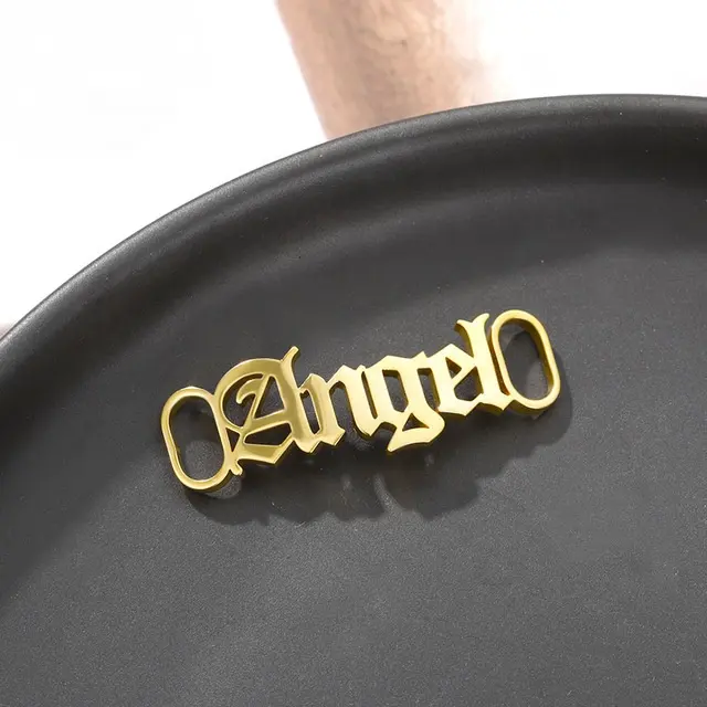 Letras del zodiaco del Ángel 12, accesorio de cordón, etiqueta de zapato personalizada, nombre personalizado, hebilla de zapato, dorado, listo para enviar