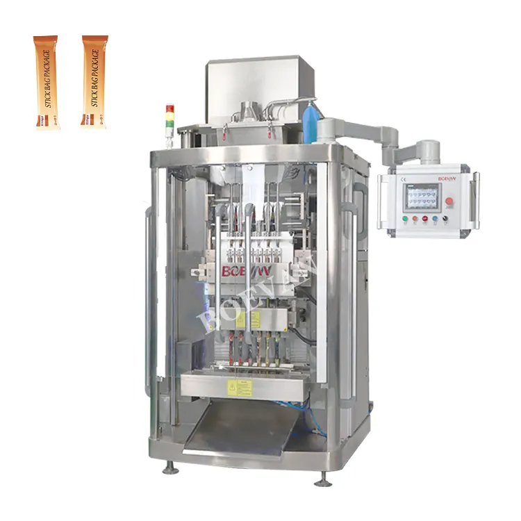 Fully automatic 4 lane 6 lane weighing stick liquid honey ketchup packing machine