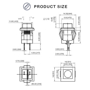2pin interruttore a pulsante momentaneo di auto-Reset rosso o dispositivo di accensione/spegnimento dell'elettrodomestico 3A Max. Corrente - Product Image 2