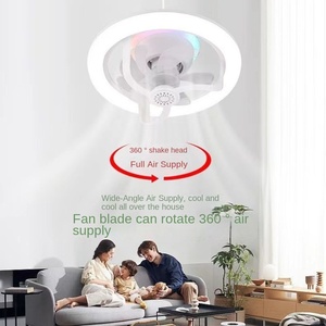 批发调光家用灯泡摇头天花板发光二极管风扇灯360旋转遥控现代带灯吊扇 - Product Image 3
