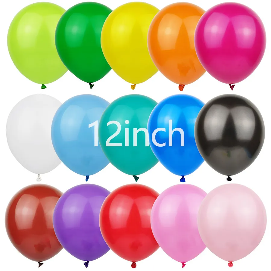 Pabrik berbagai warna warna-warni pesta pernikahan produsen mutiara Helium lateks 12 inci balon