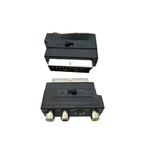 21 Pin RCA a Scart para AV Audio Video conector RGB Cable adaptador para Scart a 3RCA adaptador conmutado para grabadora de vídeo DVD