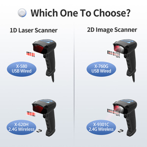 Lector de escáner de código Qr de mano Xincode 1D 2D USB láser CMOS escáner de código de barras con cable inalámbrico para sistemas POS - Product Image 2