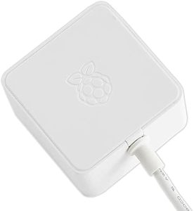 AIsmartlink Official <strong>Raspberry</strong> <strong>Pi</strong> 5B/4B/3B+ Adapter 15W USB-C <strong>Power</strong> Supply Plug US - White