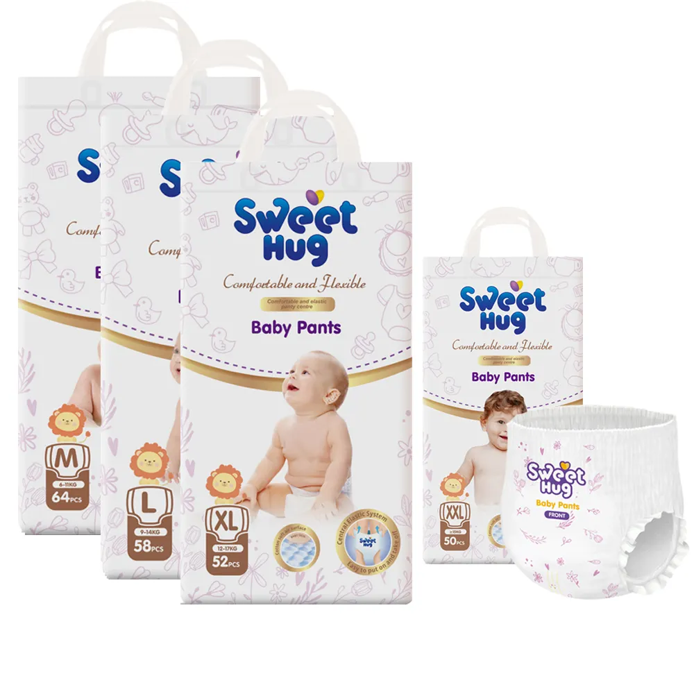 Diaper Free Sample Manufacturer OEM Custom Disposable A Grade Pamperings Nappy Wholesale Pull Up Baby Cotton Diapers Pants