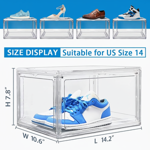 Bán Buôn Nhựa Trong Suốt Sneaker Stackable Giày Lưu Trữ Hộp Thả Phía Trước Acrylic Loại Ngăn Kéo Từ Hộp Giày - Product Image 4