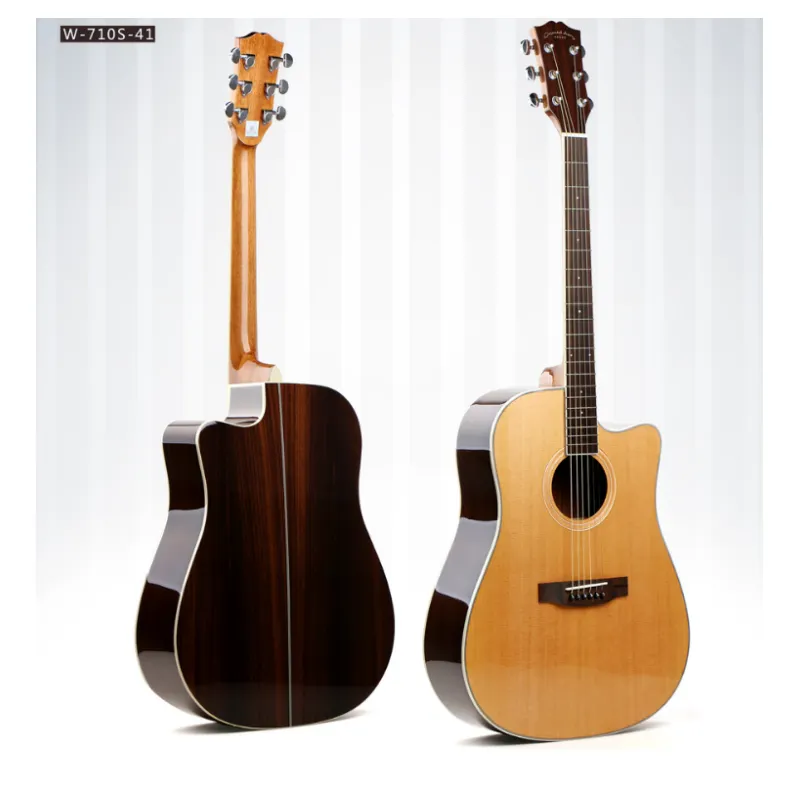 Giá Nhà Máy Trung Quốc 41Inch Cutaway Buổi Hòa Nhạc Acoustic Guitar Rắn Tuyết Tùng Với Chất Lượng Cao