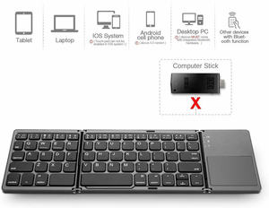 Teclado inalámbrico ultradelgado B033, Mini teclado portátil BT, tres pliegues, para teléfono móvil, tableta, oficina, Universal, con panel táctil - Product Image 6