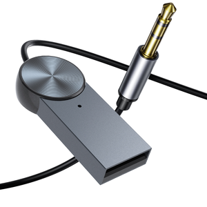Aux para adaptador de coche Bluetooth 5,1 con USB 2,0 Kit de conector de 3,5mm Receptor inalámbrico de 3,5mm Micrófono incorporado Entrada auxiliar Función ESTÉREO - Product Image 1
