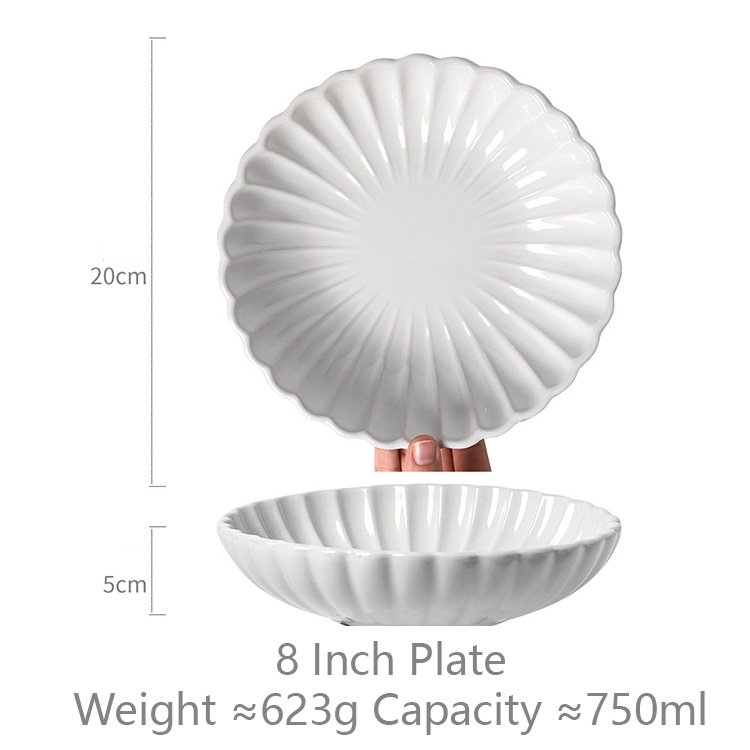 Blanc - Assiette de 8 pouces