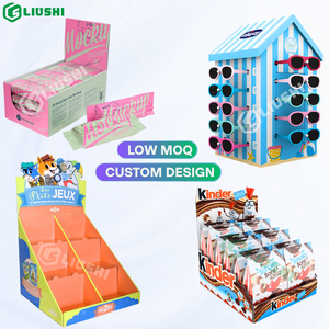 Cajas de exhibición de mostrador de cartón personalizadas Mesa de papel reciclado Gancho superior CDU Unidad de exhibición Expositor plegable