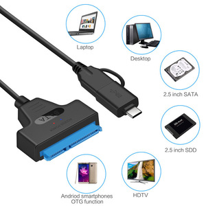 2 In 1 Usb 3.0 type-c to SATA ssdアダプターケーブルコンバーターUSB3.0/2.0SATAアダプター22ピンSATAIIIケーブルサポート2.5インチ - Product Image 3