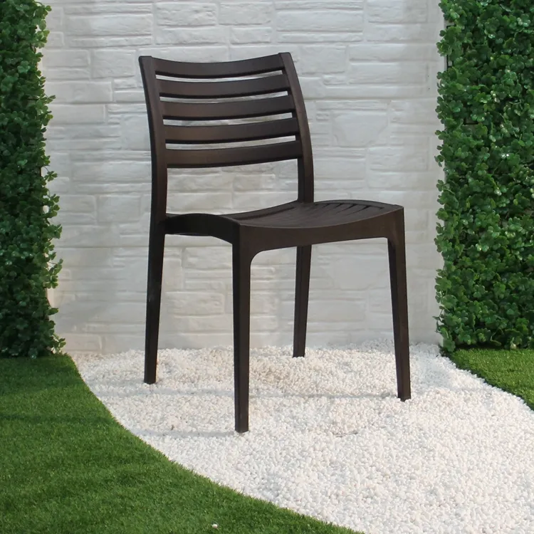 Chaise de jardin en plastique PP noir, moderne et de haute qualité, à vendre