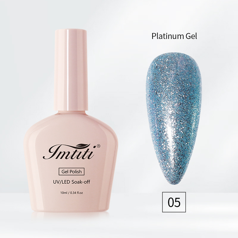 Gel pailleté platine 05#