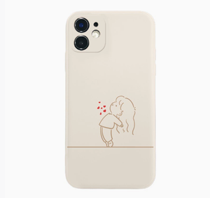 カップル女の子男の子印刷ストレートエッジシリコーンTPU携帯電話カバーケースiPhone 7 8 X Xr Xs 11 12 13 14 15 16 Pro Max - Product Image 3