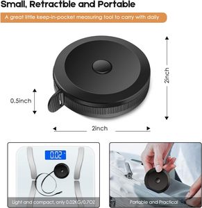 60-inch mềm thời trang màu hồng đen có thể thu vào đôi quy mô Băng đo cơ thể Nhựa Vải may vải số liệu đo lường - Product Image 4