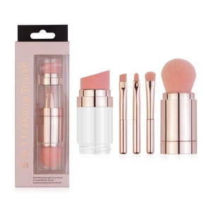 5 in 1 makyaj fırçası taşınabilir makyaj fırçalar için toz vakıf kapatıcı krem göz farı kaş dudaklar kozmetik güzellik araçları - Product Image 5