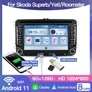 Android 7Inch 2 Din for Skoda Superb/Yeti/Roomster Car Radio Multimedia Player GPS <strong>Navi</strong> BT RDS DSP QLED Carplay Screen Wifi - Product Image 3