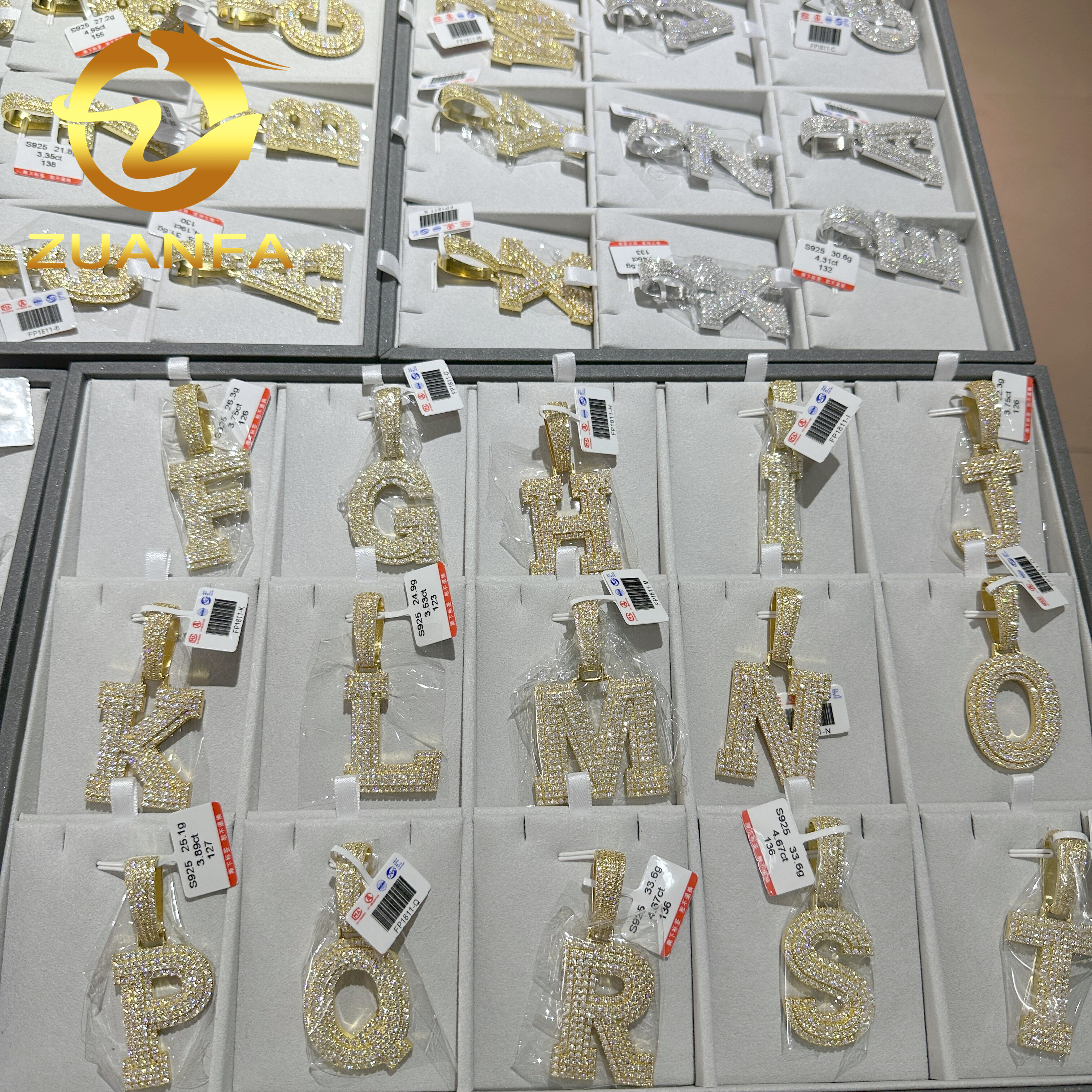 925 moissanite number (0-9) gold color