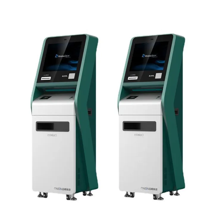 Tiền mặt chấp nhận và Dispenser thanh toán kiosk với kích thước lớn màn hình cảm ứng và A4 Máy in laser