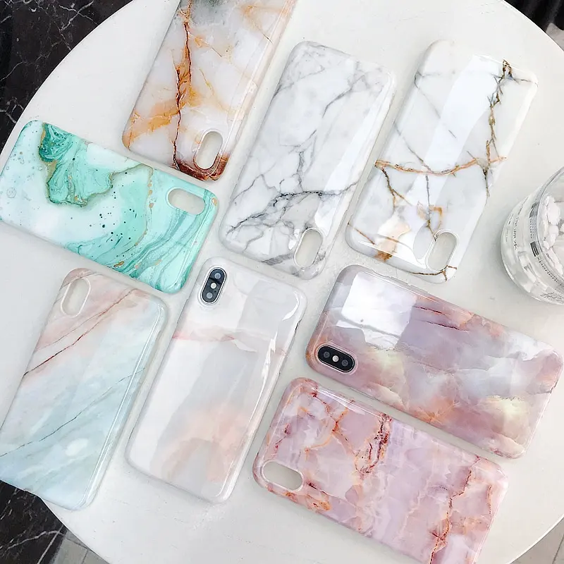 Casing Gel batu marmer, sarung HP lembut hitam putih untuk Apple iPhone 15 pro 6 8 Plus 5 5s X 10 XR XS Max