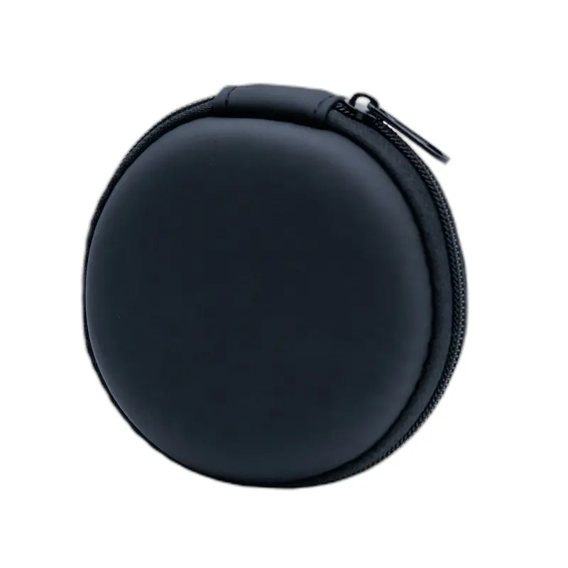Pequeña bolsa de almacenamiento de Material EVA negro de 8*8*3,5 cm para auriculares y Cable de datos para uso de equipos digitales y cámaras