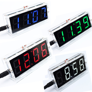 Orologio elettronico da te KIT LED microcontrollore orologio digitale controllo della luce del tempo termometro temperatura rosso/blu/verde/bianco - Product Image 1