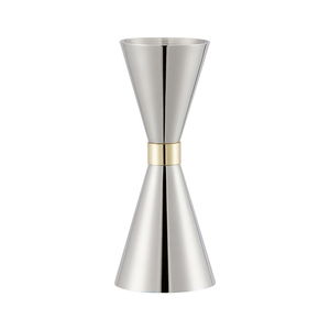 EFINE fabrika doğrudan çift kokteyl Jigger Premium 304 paslanmaz çelik Jigger ölçümleri ve altın yüzük ile - Product Image 1