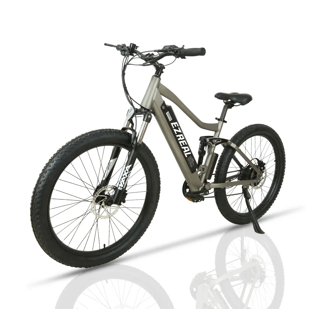 EZREAL Stock bicicleta de montaña eléctrica 48V 750W SUSPENSIÓN COMPLETA E bicicleta Ebike MTB batería de litio Motor de cubo trasero aleación de aluminio