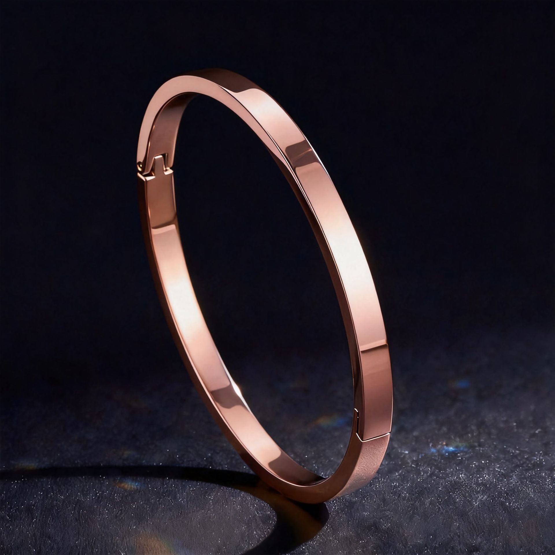 Bracelet plat 13-a-5 en or rose 4 mm