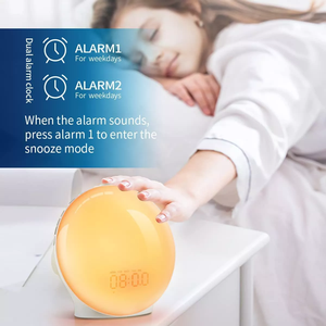 D3 Multifunctional Sunrise <strong>Wake</strong> Light FM Radio Symphony Light Double Alarm Clock for Bluetooth Speaker Sleep Consumer - Product Image 2