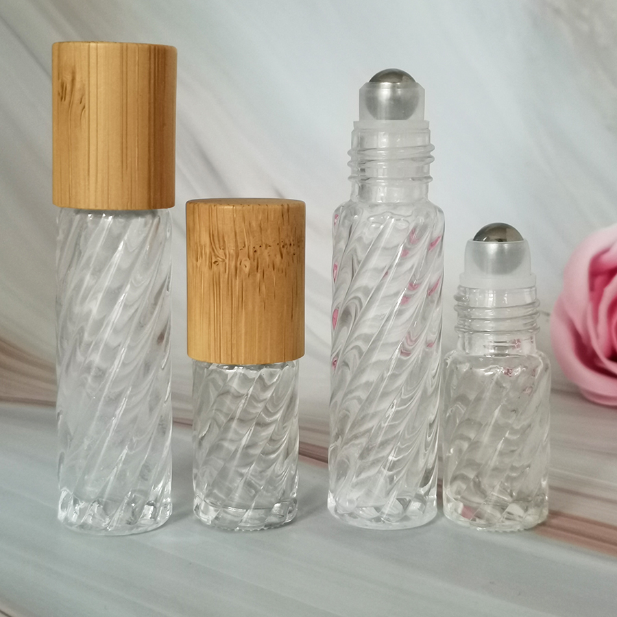 Clear - With metal roller and bamboo cap
