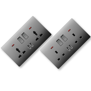 T4 BS Standard Slim Curved Panel Brass Wall <strong>Switch</strong> 2 Gang 1 Way <strong>Switch</strong> Light <strong>Switch</strong> for <strong>Iraq</strong> Saudi Arabia - Product Image 5