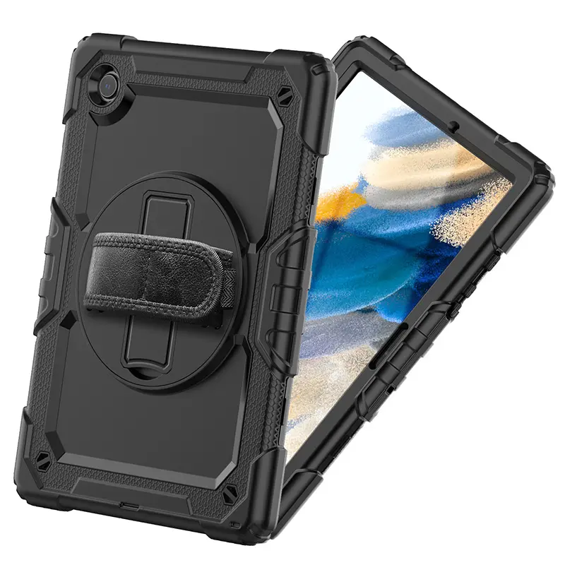 Custodia robusta per Samsung Galaxy Tab A8 10.5 pollici X200 costruito nel 360 ruota la tracolla del cavalletto