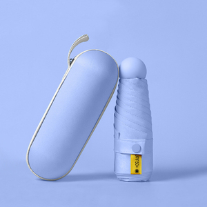 Mini guarda-chuva uv, venda quente de alta qualidade, cápsula pequena de bolso, guarda-chuva de 5 dobras, <span class=keywords><strong>manual</strong></span> portátil