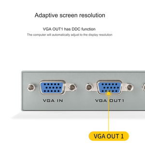 Shenzhen <strong>Vga</strong> High-Definition <strong>2</strong> Screen Splitter 1080P <strong>1</strong> <strong>Input</strong> To <strong>2</strong> <strong>Output</strong> <strong>VGA</strong> Splitter 2Ports For Monitor Projector - Product Image 3