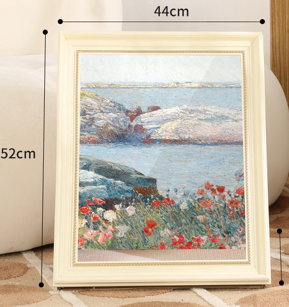 Paysage de mer + cadre blanc